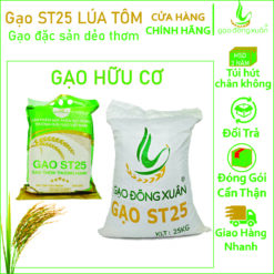 25kg Gạo ST25 lúa tôm hữu cơ vụ mới